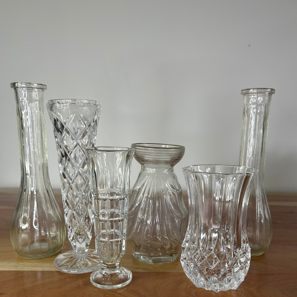 Lot de 6 soliflores transparents